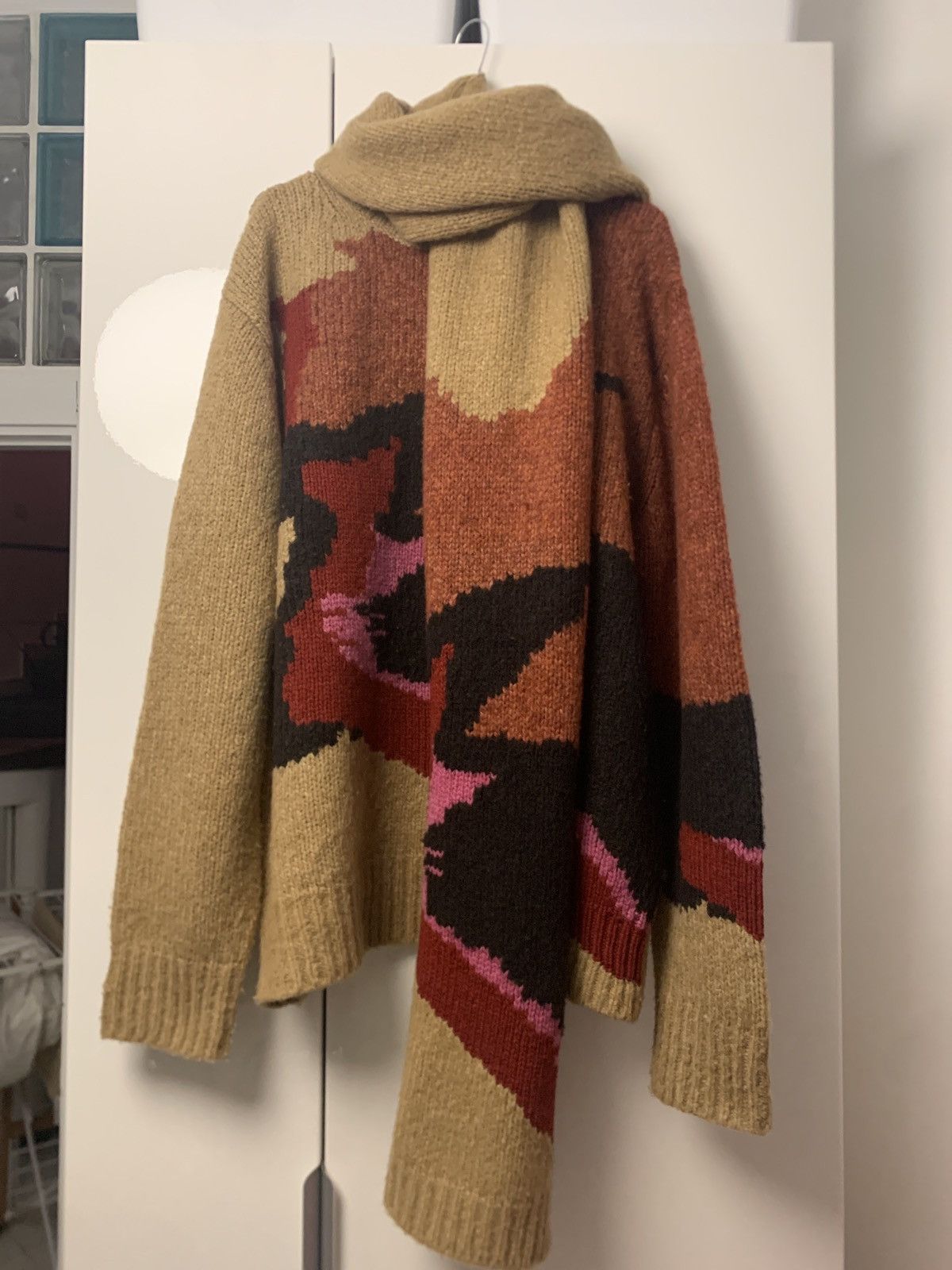 Dries Van Noten Jacquard sweater with scarf Size US L / EU 52-54 / 3 - 1 Thumbnail