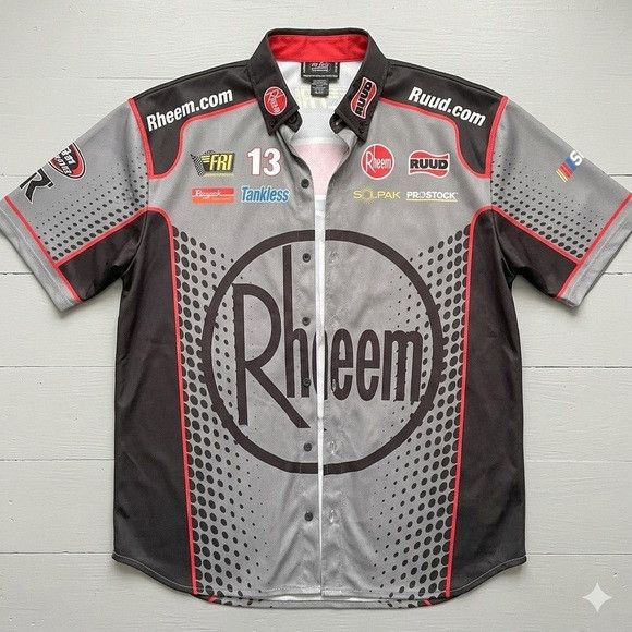 Vintage Vintage NASCAR Rheem Pit Crew Short Sleeve Shirt - XL 🇨🇦 Size US XL / EU 56 / 4 - 11 Thumbnail