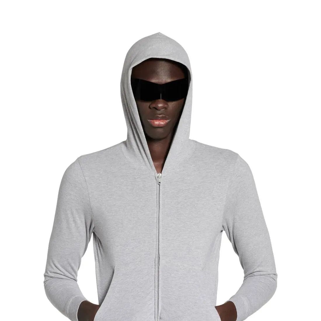 Balenciaga o1w1db10126 Dup / Zip-Up Hoodie Slim Fit in Grey Size M / US 6-8 / IT 42-44 - 5 Thumbnail