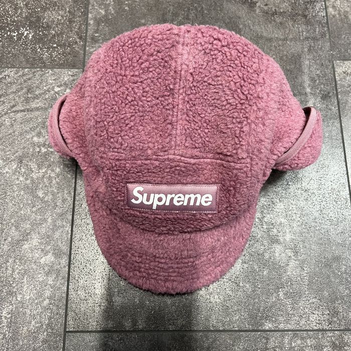 Supreme Supreme Deep Pile Earflap Camp Cap Dusty Pink | Grailed