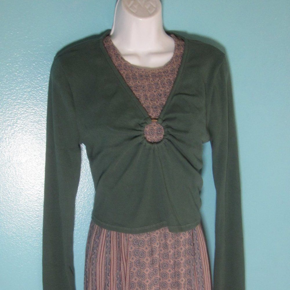 Free People Free People Green Cropped Tee Long Sleeve Womens Cotton Top Size XL Size XL / US 12-14 / IT 48-50 - 12 Thumbnail