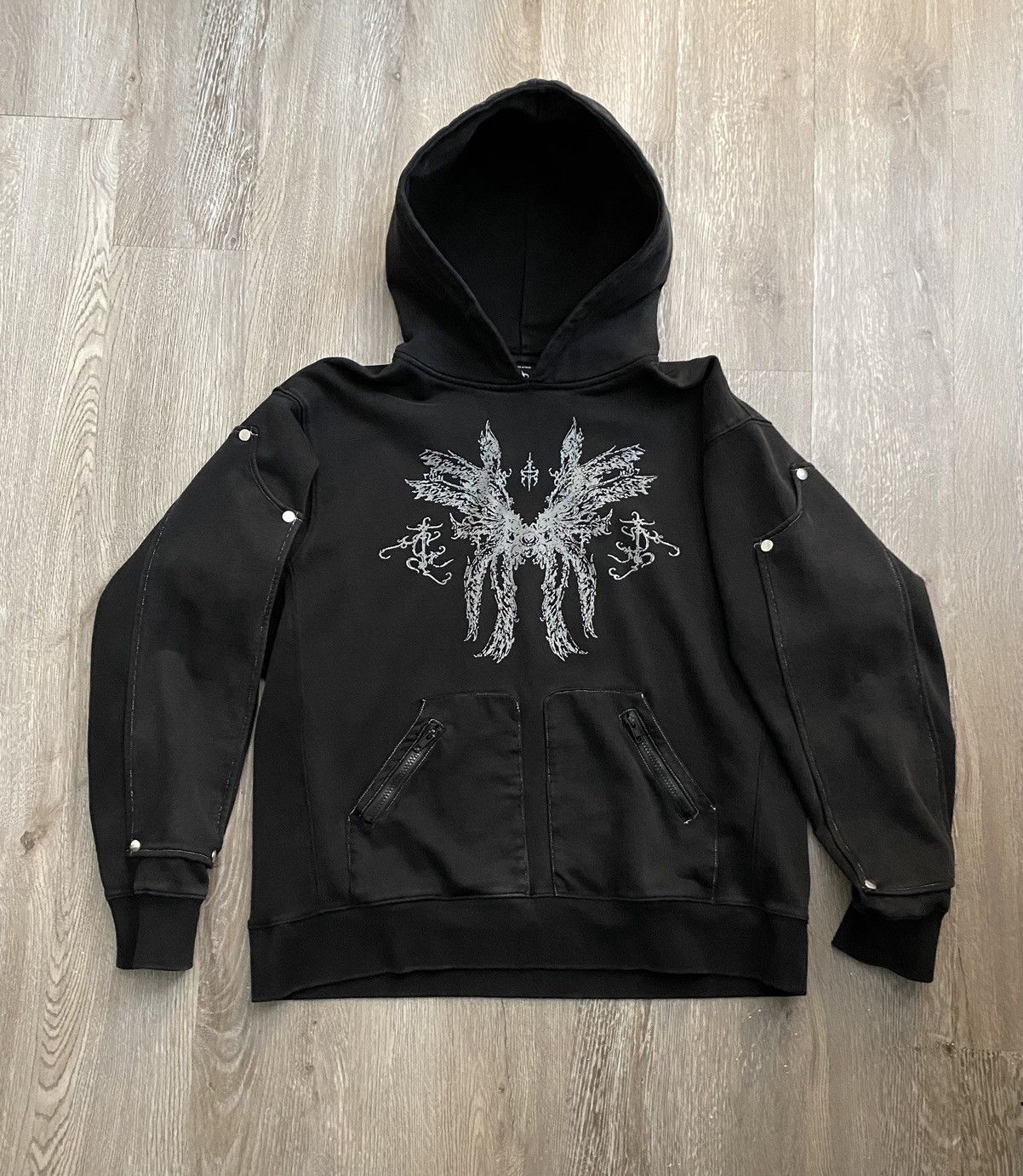 image of Affliction x Vintage Asmodeus Hoodie in Black, Men's (Size Medium)
