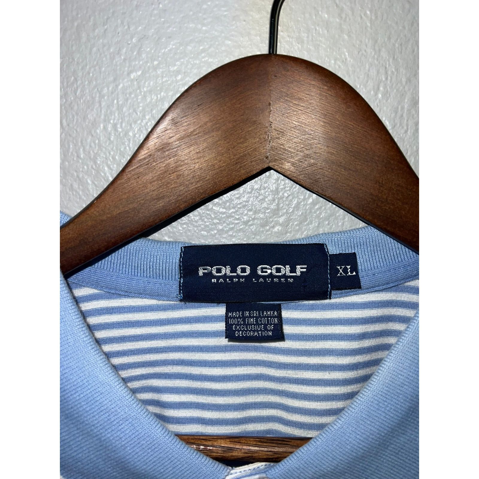 Polo Ralph Lauren Polo Golf Ralph Lauren Blue Polo Shirt White Striped VTG XL Size US XL / EU 56 / 4 - 5 Thumbnail