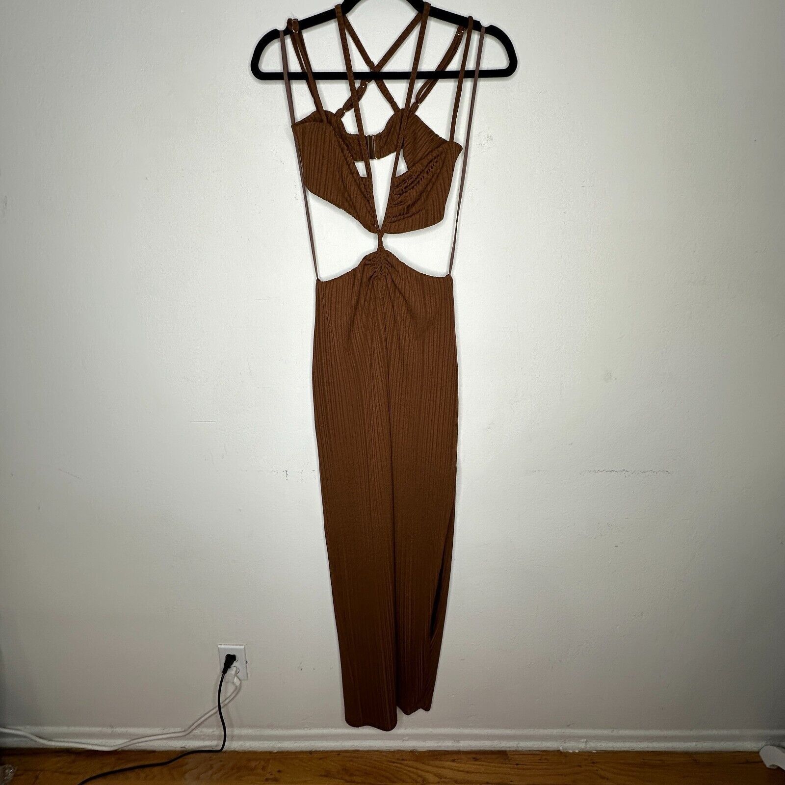 Other Rumer The Label Brown Ribbed Oasis Bandeau Cut Outs Maxi S Size S / US 4 / IT 40 - 3 Thumbnail