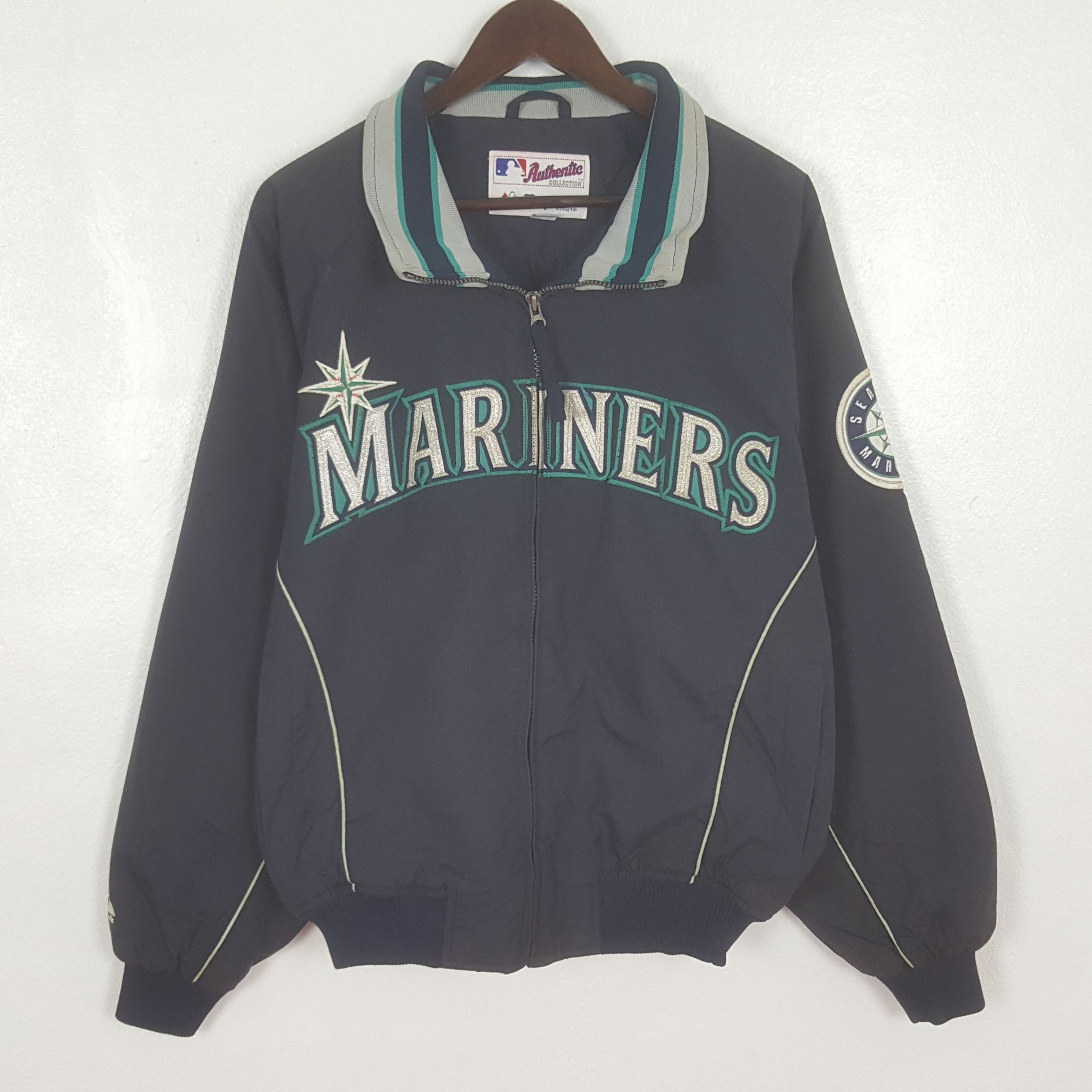 Majestic Vintage Mariners MLB Bomber Jacket Size US L / EU 52-54 / 3 - 1 Thumbnail