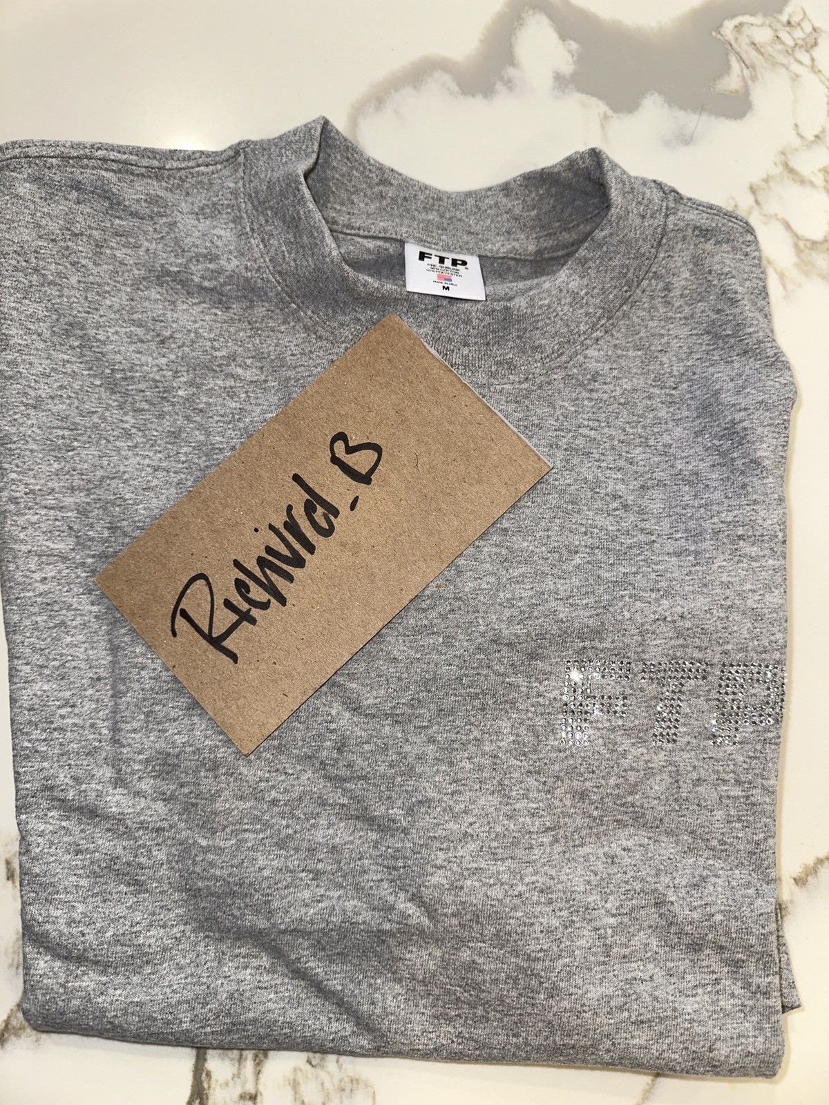 Fuck The Population Grey FTP Rhinestone Shirt *Never Worn* Size M Size US M / EU 48-50 / 2 - 6 Thumbnail