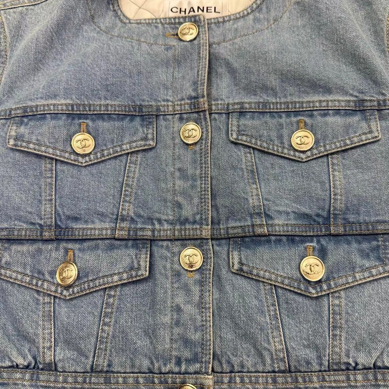 Chanel Chanel Blue Quilted Denim Short Jacket K12 Size XS / US 0-2 / IT 36-38 - 5 Thumbnail
