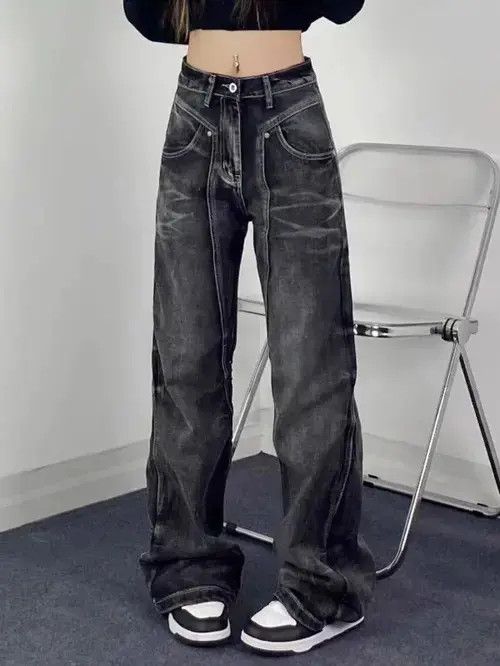 Jean Embroidered Baggy Stacked Flare Denim Jeans Size US 32 / EU 48 - 5 Thumbnail