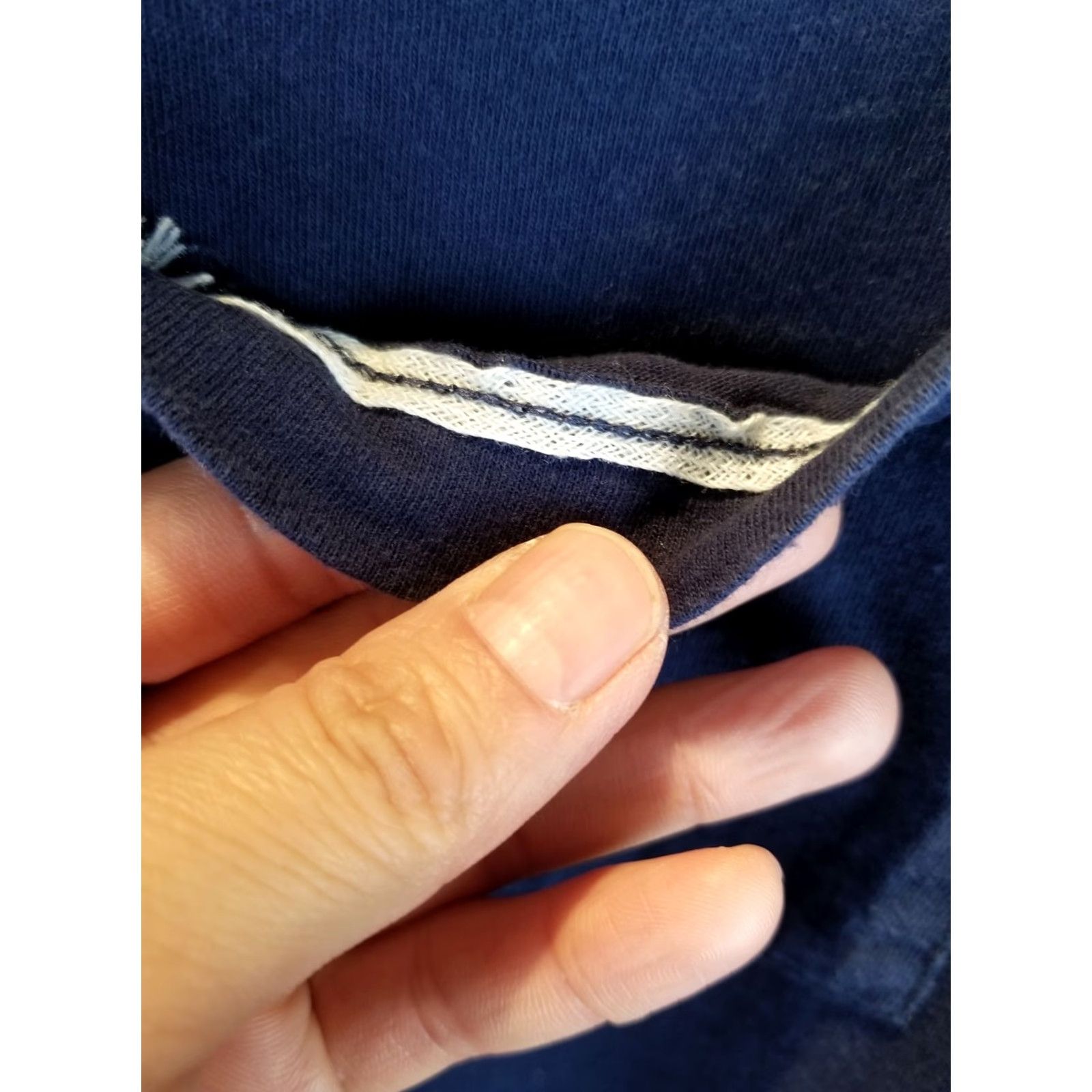 Fruit Of The Loom VINTAGE Fruit of the Loom T-Shirt Navy Pocket 80s Selvedge Blue Cotton Men XL Size US XL / EU 56 / 4 - 5 Thumbnail