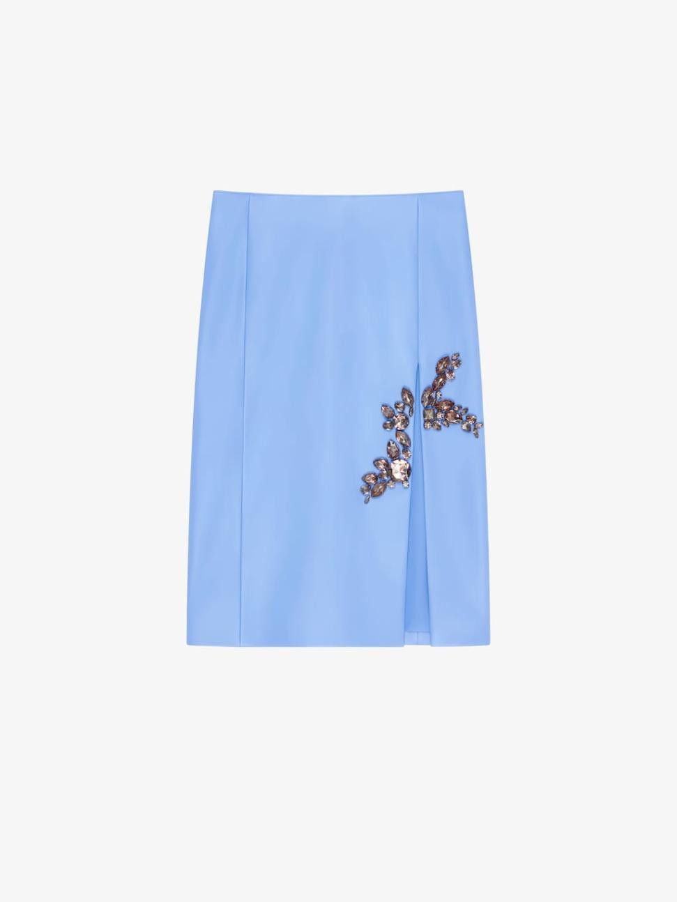 Givenchy o1w1db10325 Pencil Leather Skirt in Blue Size 28" / US 6 / IT 42 - 1 Thumbnail