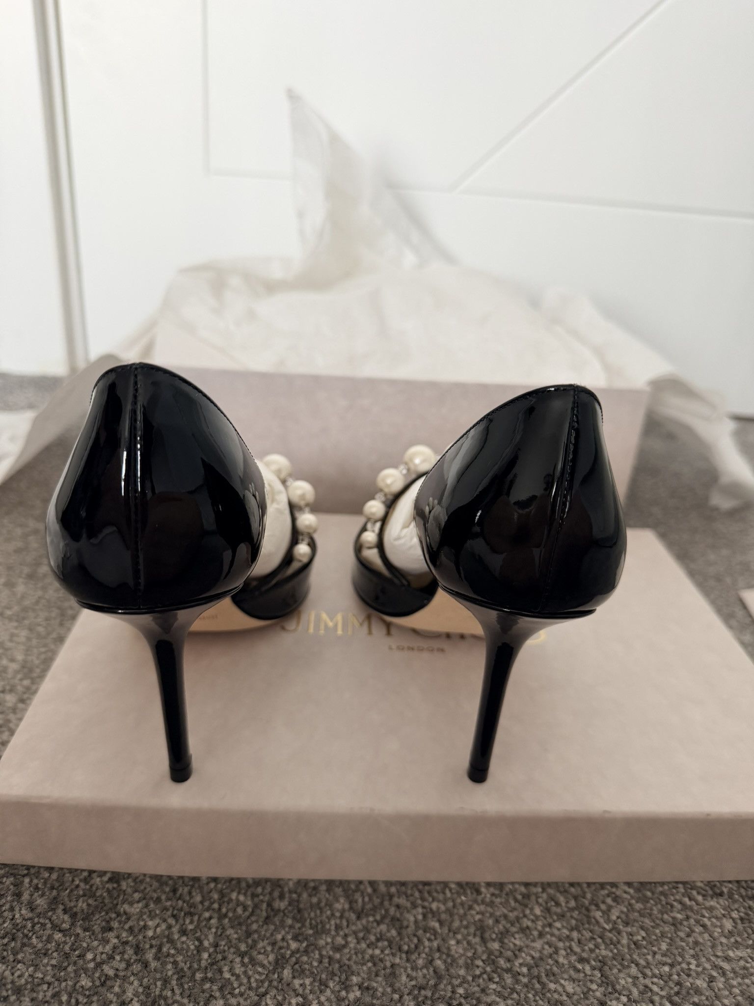 Jimmy Choo Jimmy Choo Aurelie 85 l 38 Black/ White Size US 8 / IT 38 - 3 Thumbnail