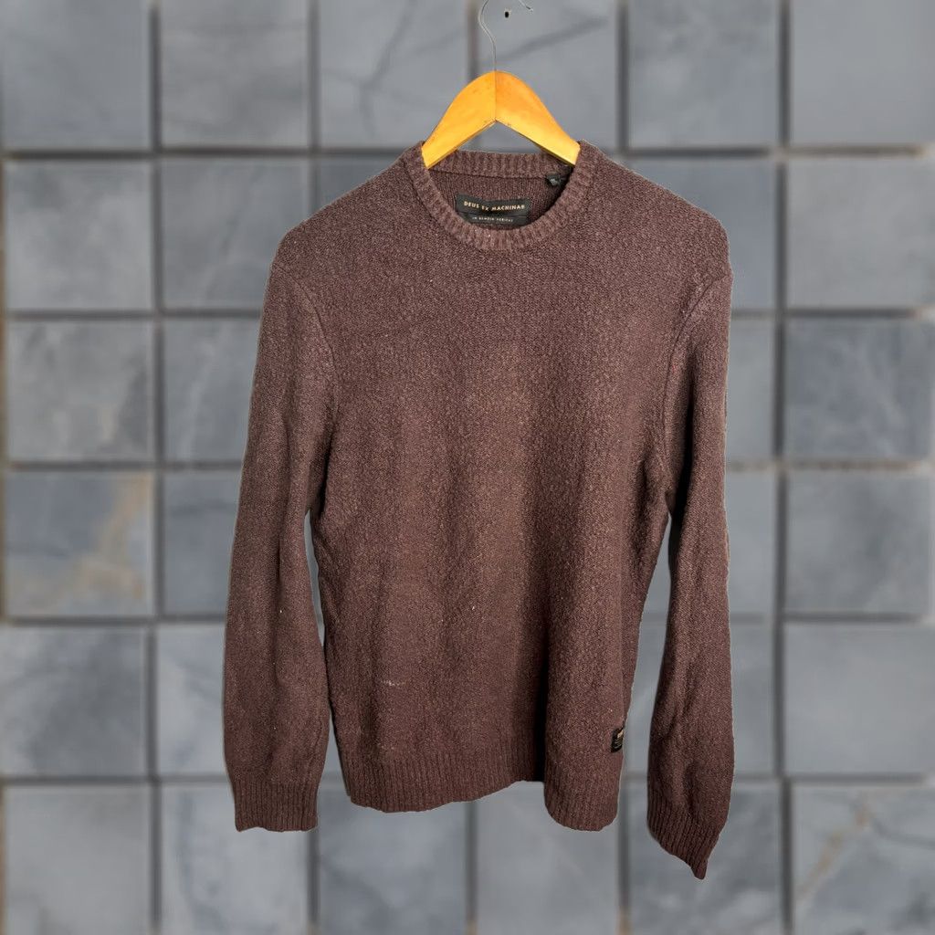 Deus Ex Machina Deus Ex Machina Mens Size M Crew Neck Sweater Brown 935 Casual Pullover Logo Fleece Cotton Size US M / EU 48-50 / 2 - 1 Thumbnail