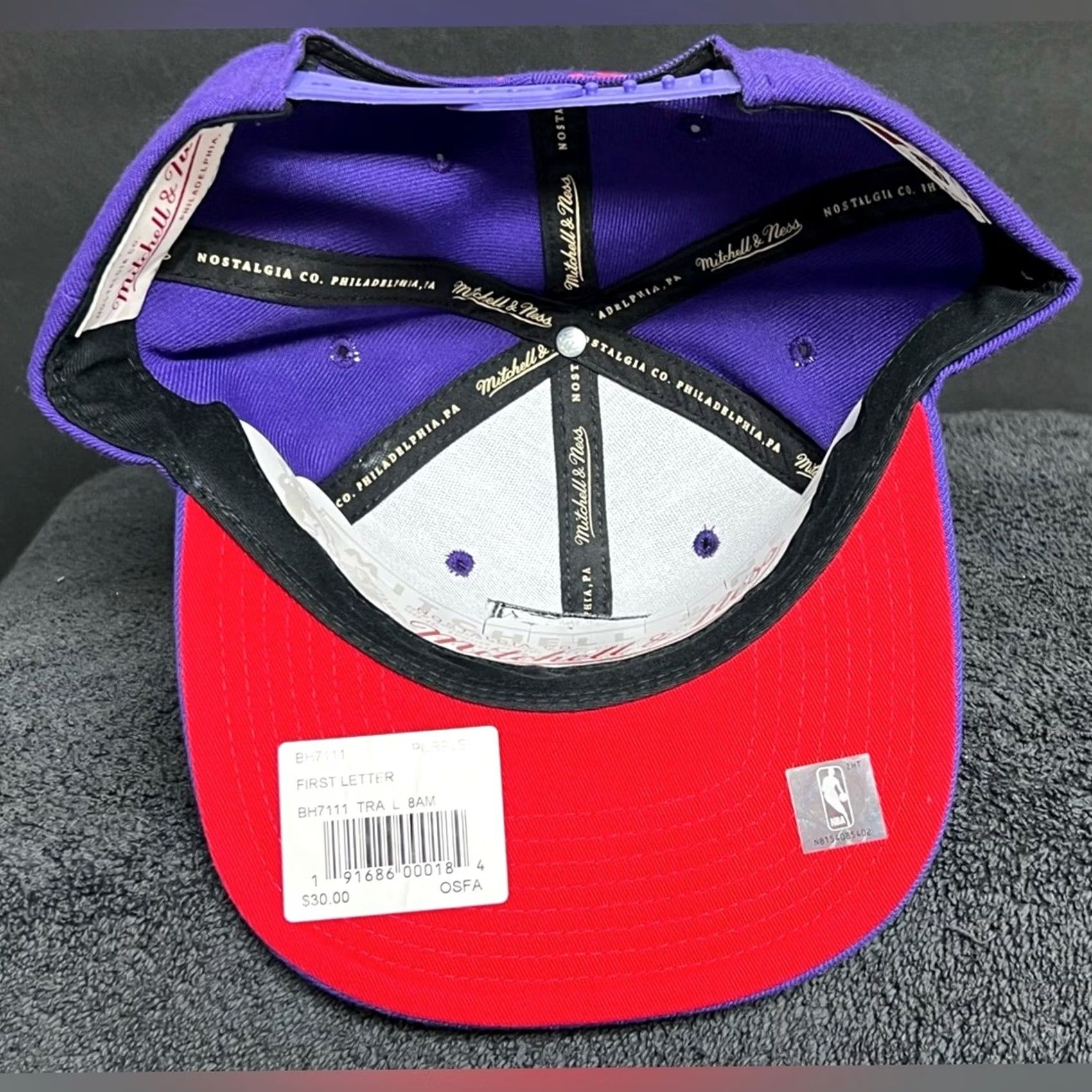Mitchell & Ness Mitchell & Ness Purple NBA Toronto Raptors HWC Core Snapback OSFA Mens Size ONE SIZE - 4 Thumbnail
