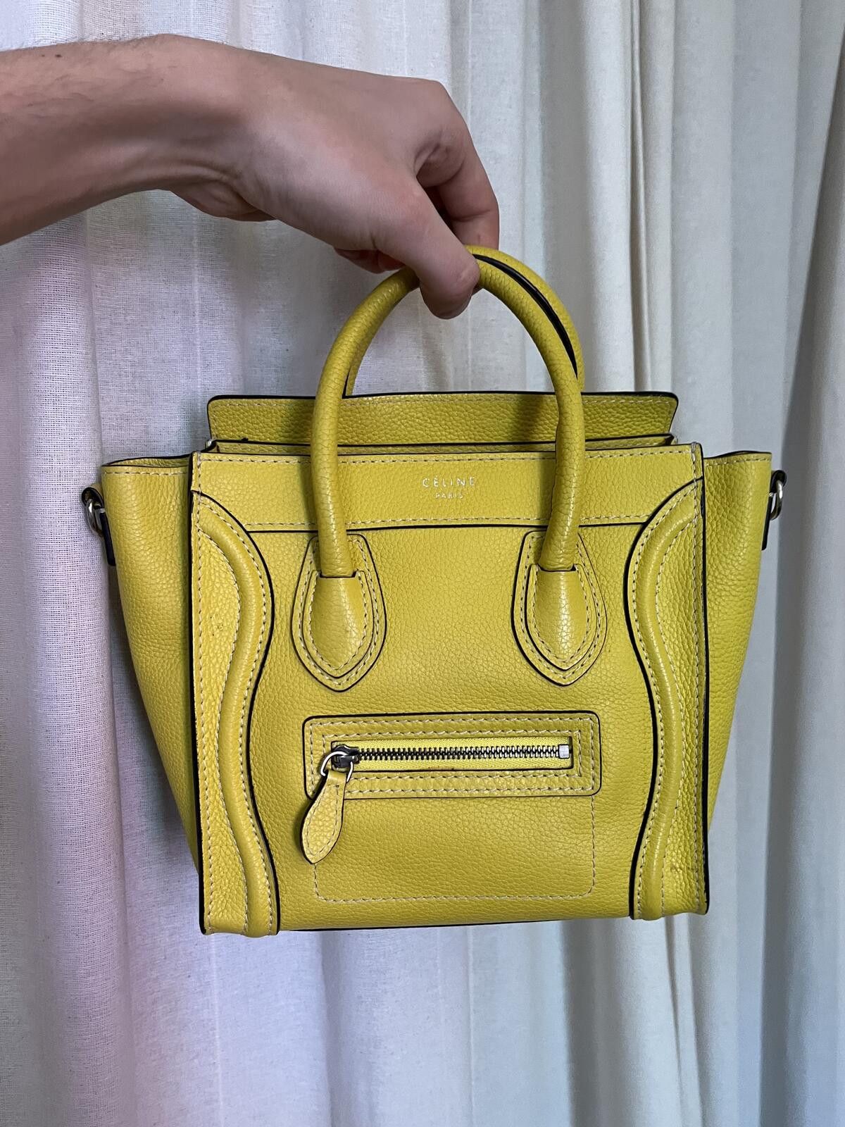 Celine CELINE PHOEBE PHILO 2011 YELLOW NANO LUGGAGE TOTE BAG Size ONE SIZE - 1 Thumbnail