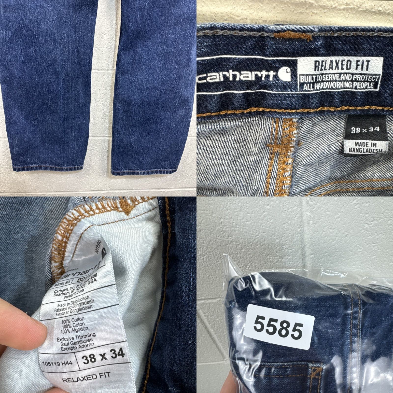 Carhartt VINTAGE Carhartt Jeans Mens 38x34 Relaxed Fit Straight Workwear Denim BD5119-M Size US 38 / EU 54 - 9 Thumbnail
