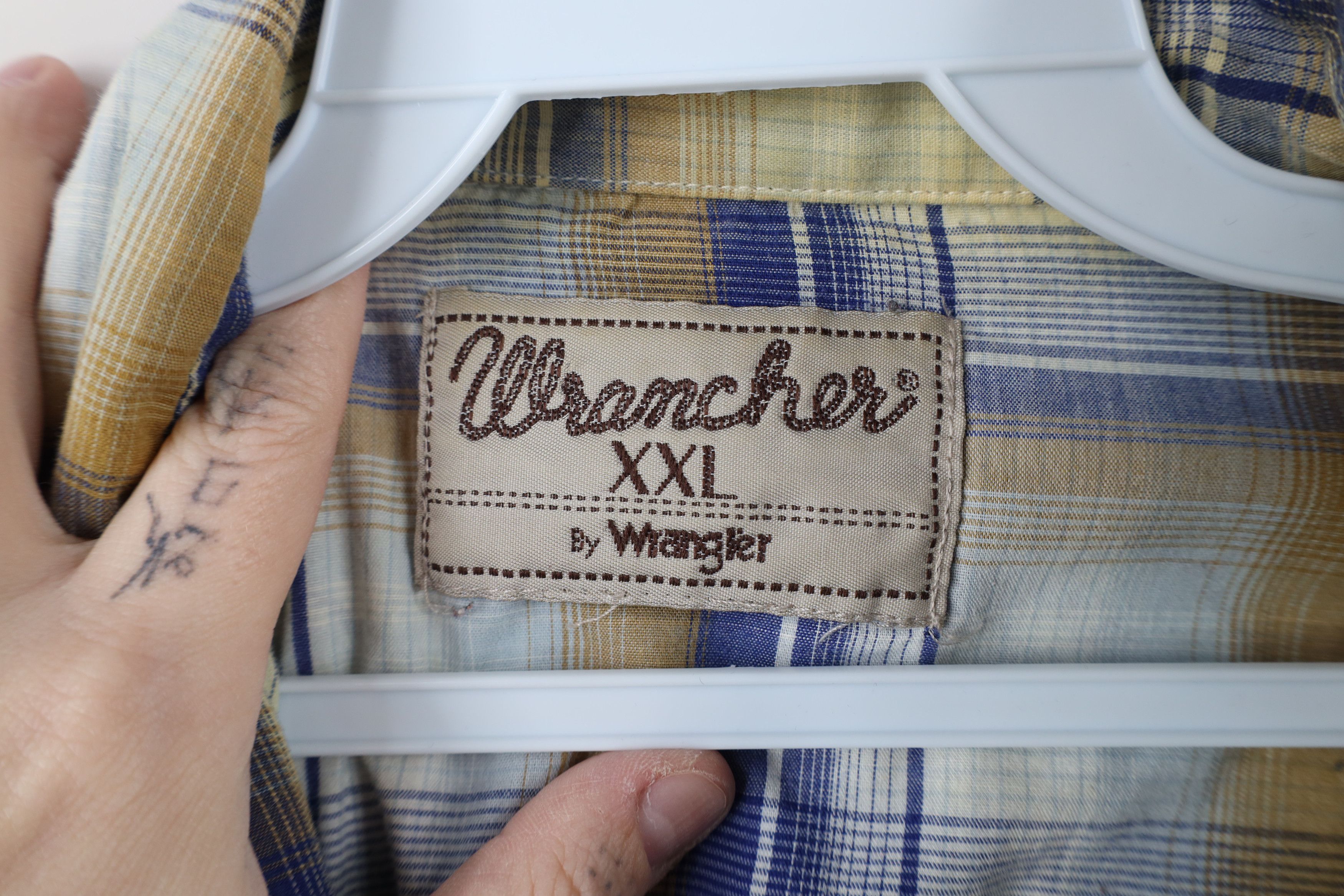 Vintage × Wrangler Vintage Wrangler Western Cowboy Snap Button Shirt Plaid Size US XXL / EU 58 / 5 - 10 Thumbnail
