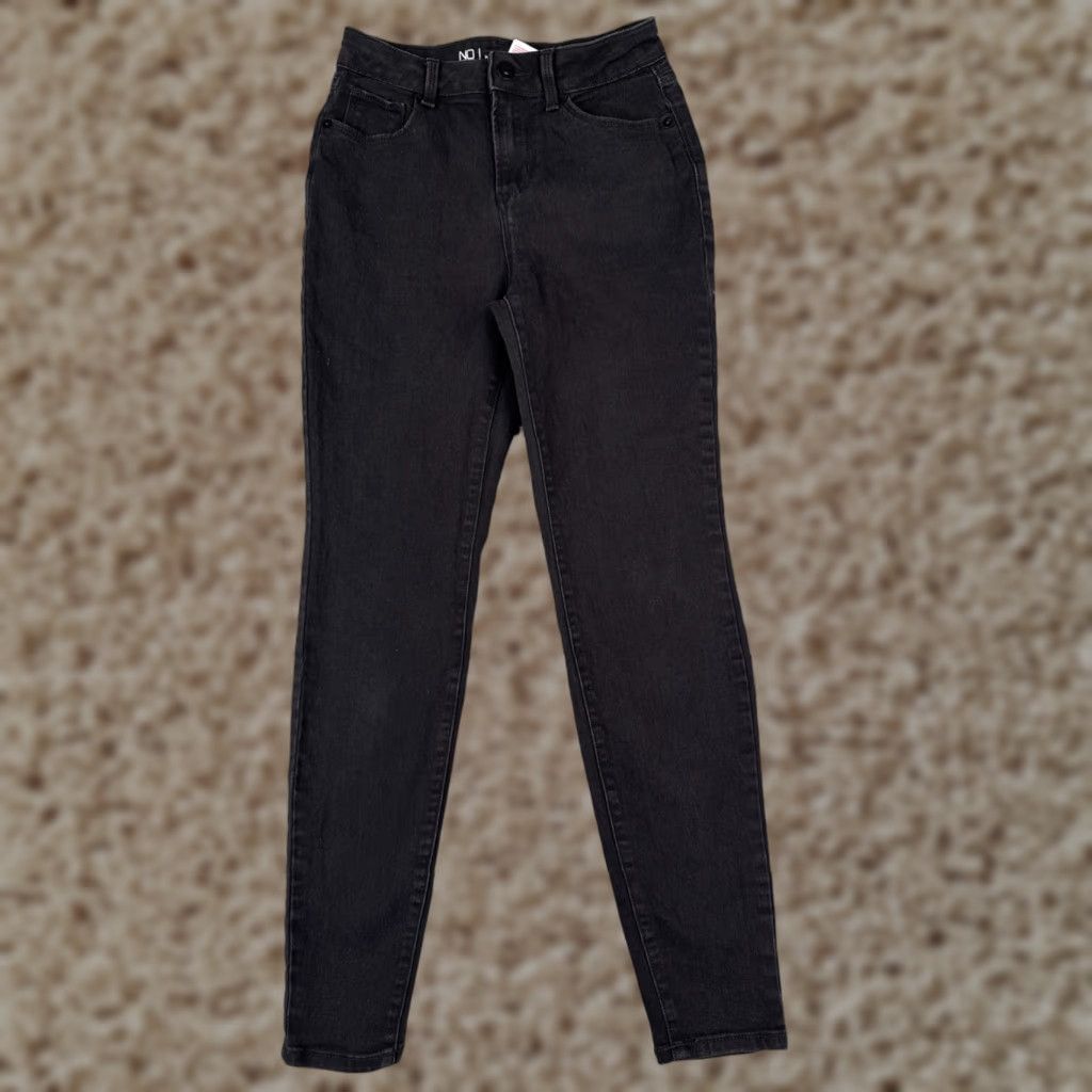 Vintage No Boundaries Jeans Juniors 3 Black Denim Skinny Mid Rise Cotton Blend 24x27 Size 26" / US 2 / IT 38 - 1 Thumbnail