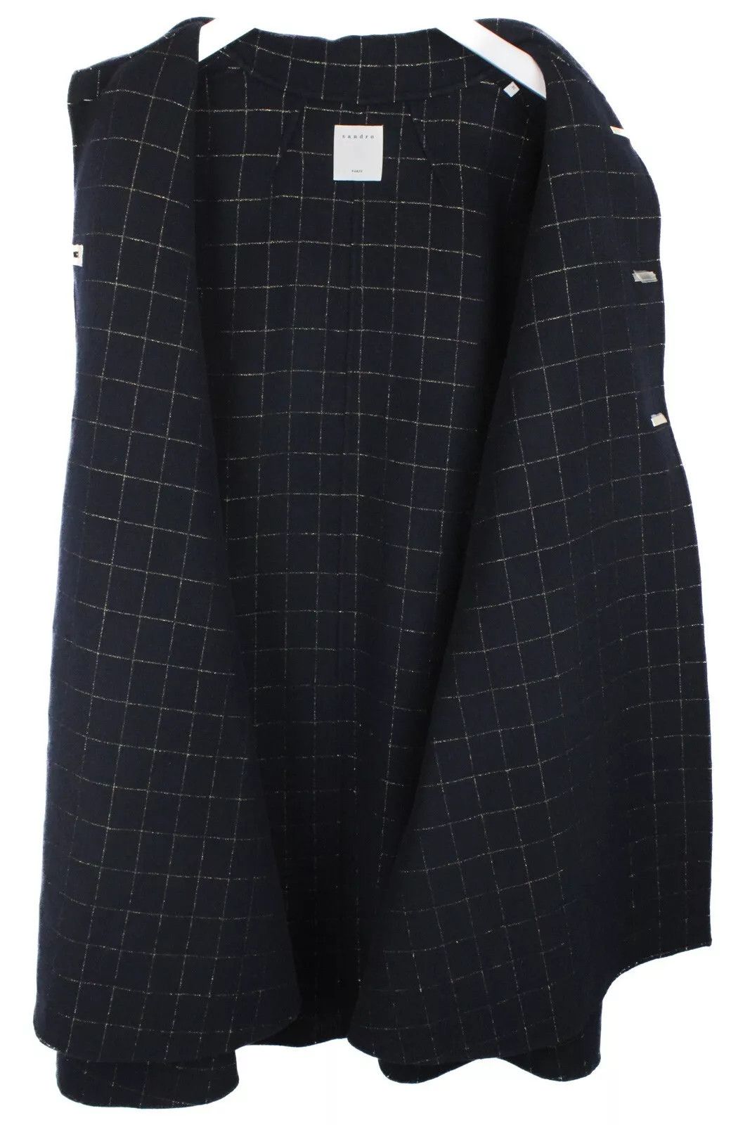 Sandro SANDRO Coat Women's (EU) 38 Wool Blend Poncho Plaid Clasp Size M / US 6-8 / IT 42-44 - 4 Thumbnail