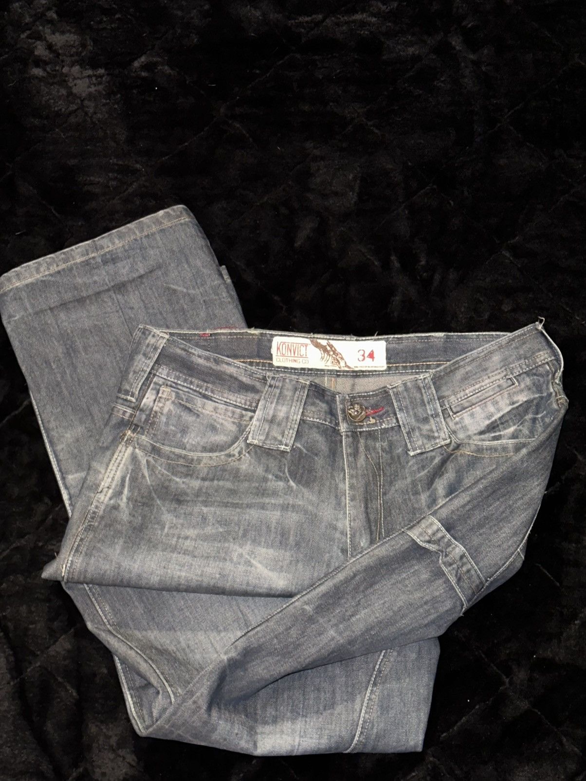 Vintage Konvict Straight Jean Size US 34 / EU 50 - 4 Thumbnail