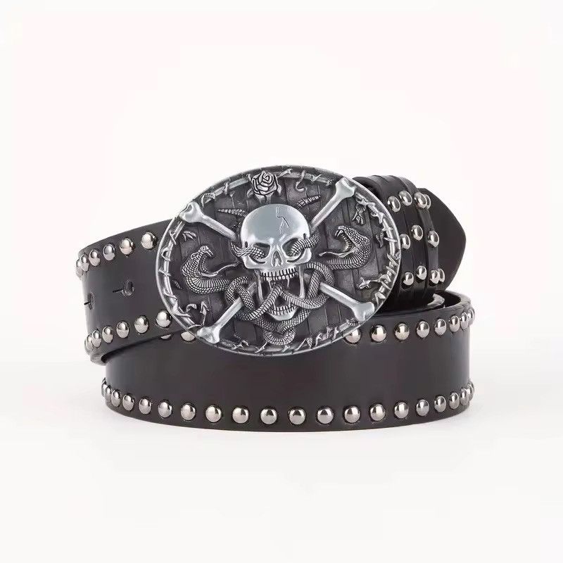 Other Snake Skull Decorated Heavy Metal Dark Belt Size ONE SIZE - 1 Thumbnail