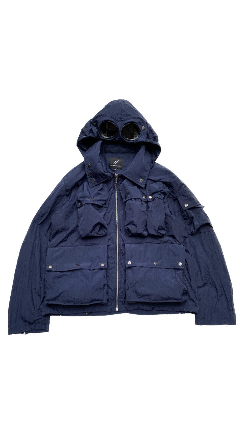 image of Archival Clothing x Vintage Multi Pocket Goggle Jacket By Worryland Look Like Cp Company in Navy (S