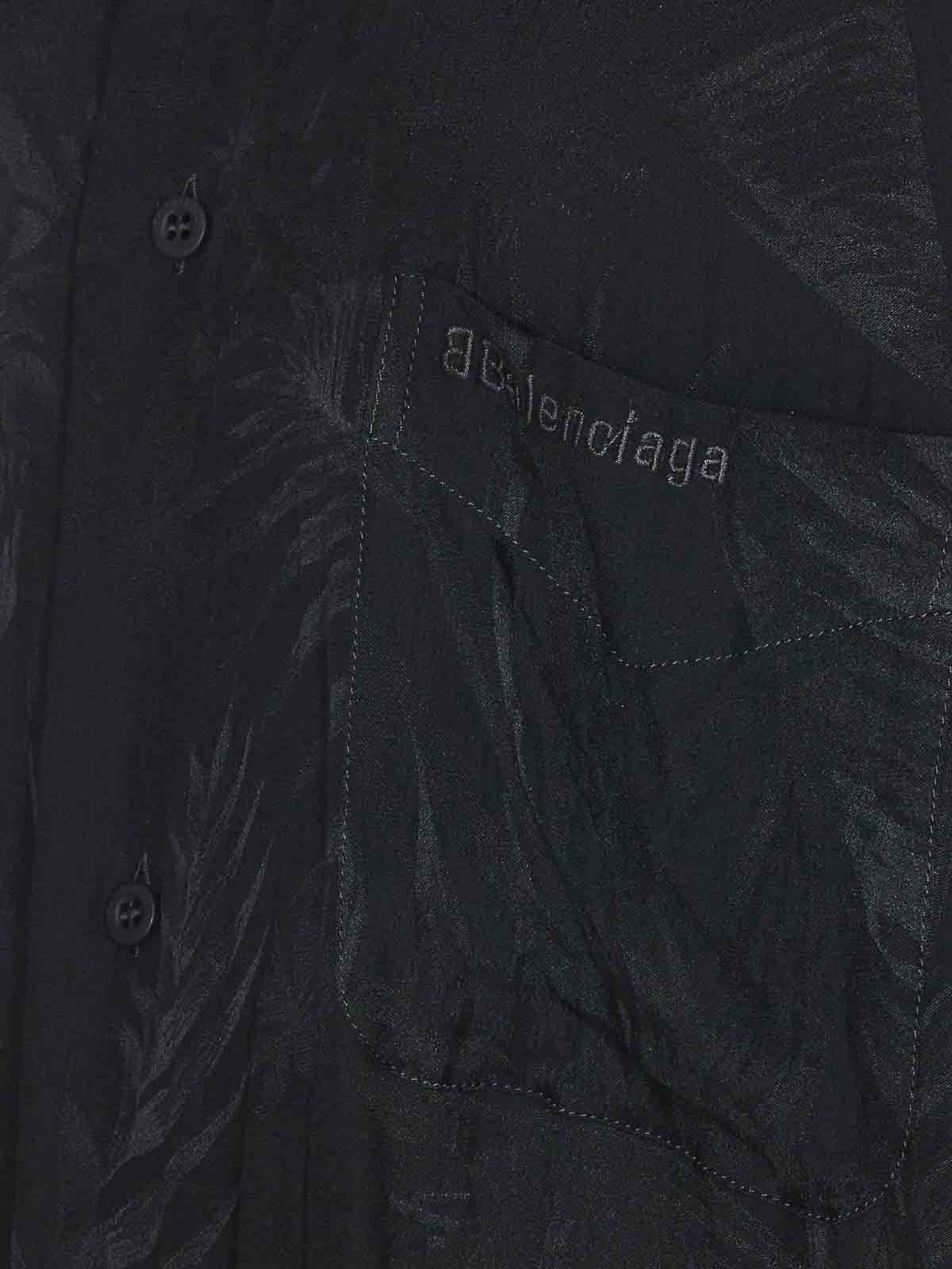 Balenciaga o1srvl11e0526 Tropical Flowers Minimal Shirt Large Fit Size XS / US 0-2 / IT 36-38 - 3 Thumbnail