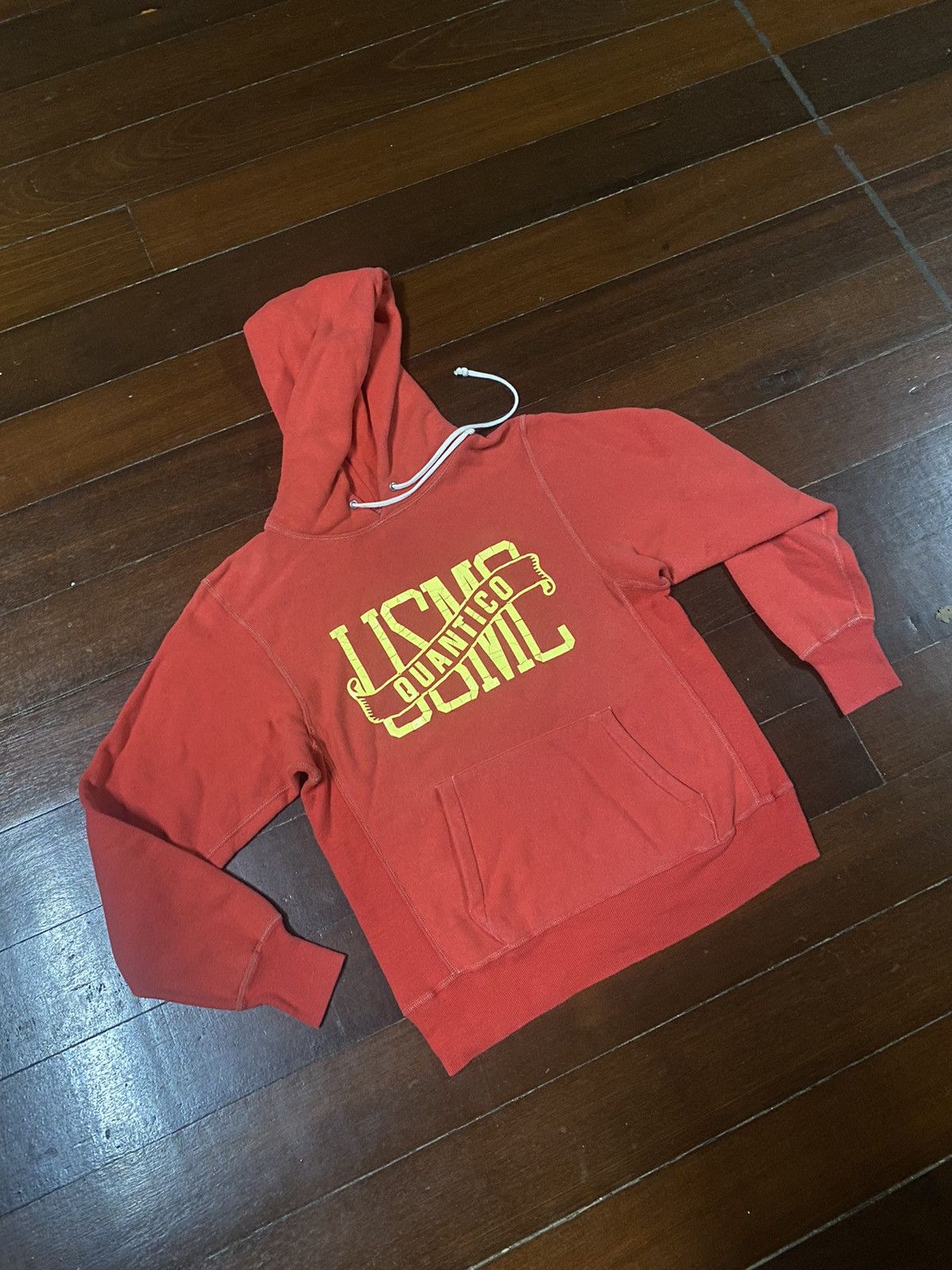 Warehouse Rare Warehouse & Co USMC QUANTICO Loopwheel Hoodie in red Size US M / EU 48-50 / 2 - 2 Thumbnail