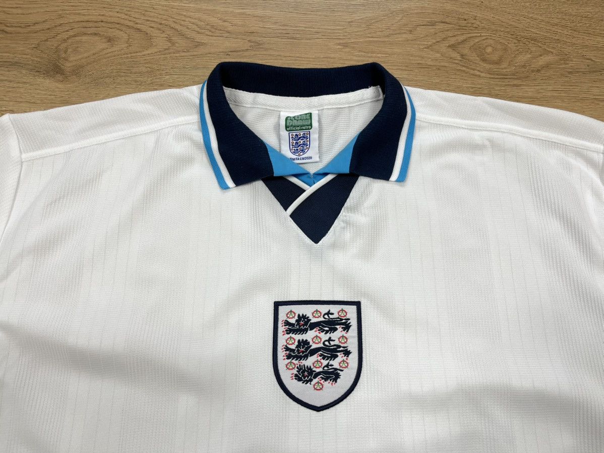 Umbro England 1996 Retro Home Football T-Shirt Jersey Score Draw Size US XL / EU 56 / 4 - 6 Thumbnail