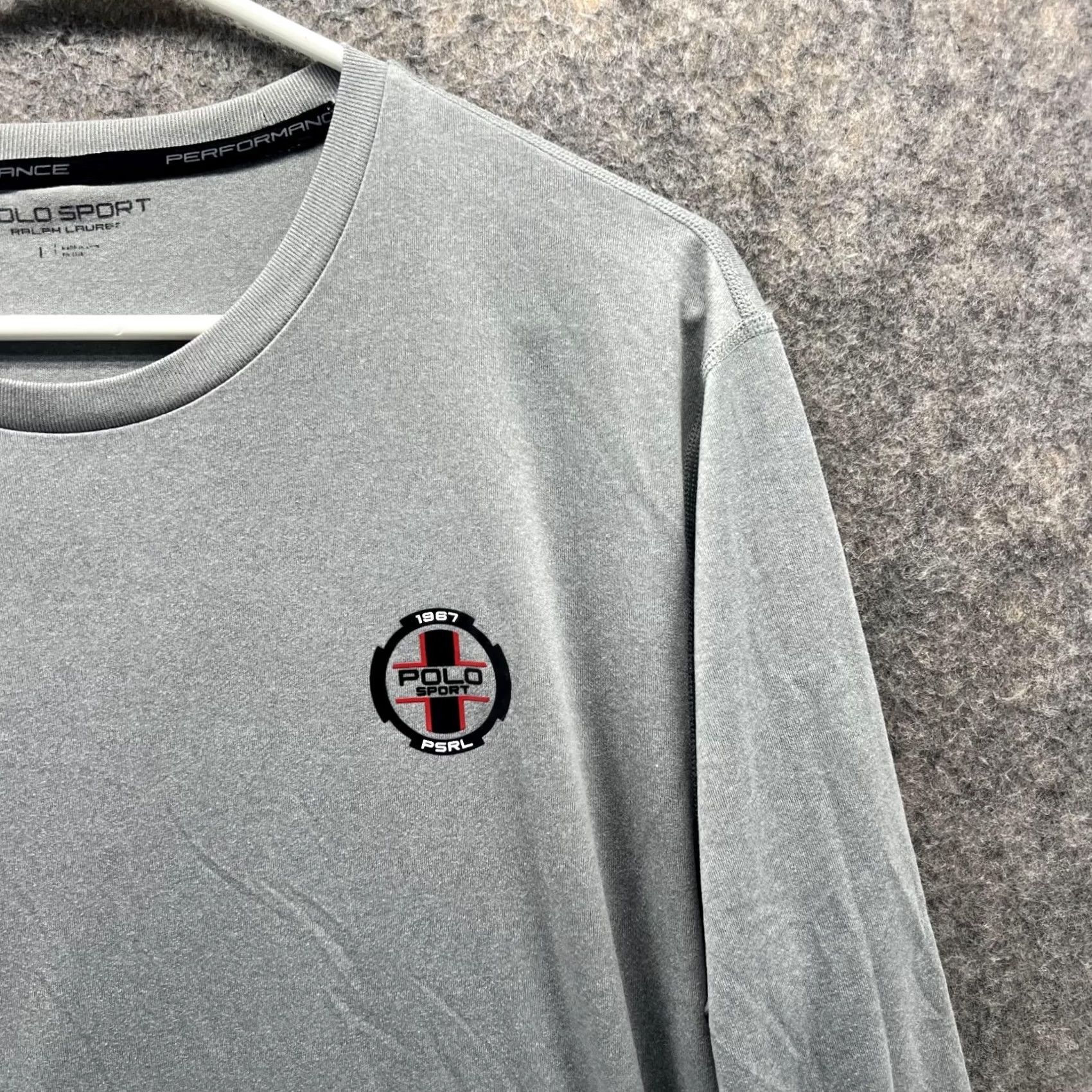 Polo Ralph Lauren Polo Ralph Lauren Shirt Men Large Gray Crew Neck Long Sleeve Cotton Logo VTG Shirt Size US L / EU 52-54 / 3 - 4 Thumbnail