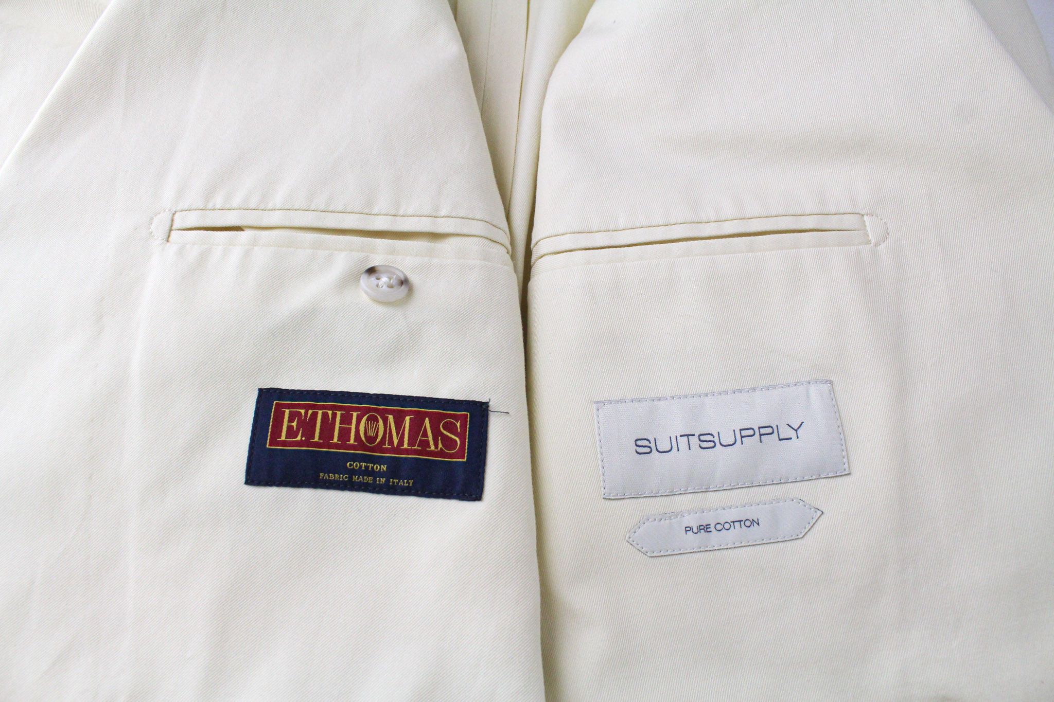 Suitsupply HAVANA UK38R Yellow 2-Piece Two-Row Slim Unlined 72252 Size 38R - 7 Thumbnail