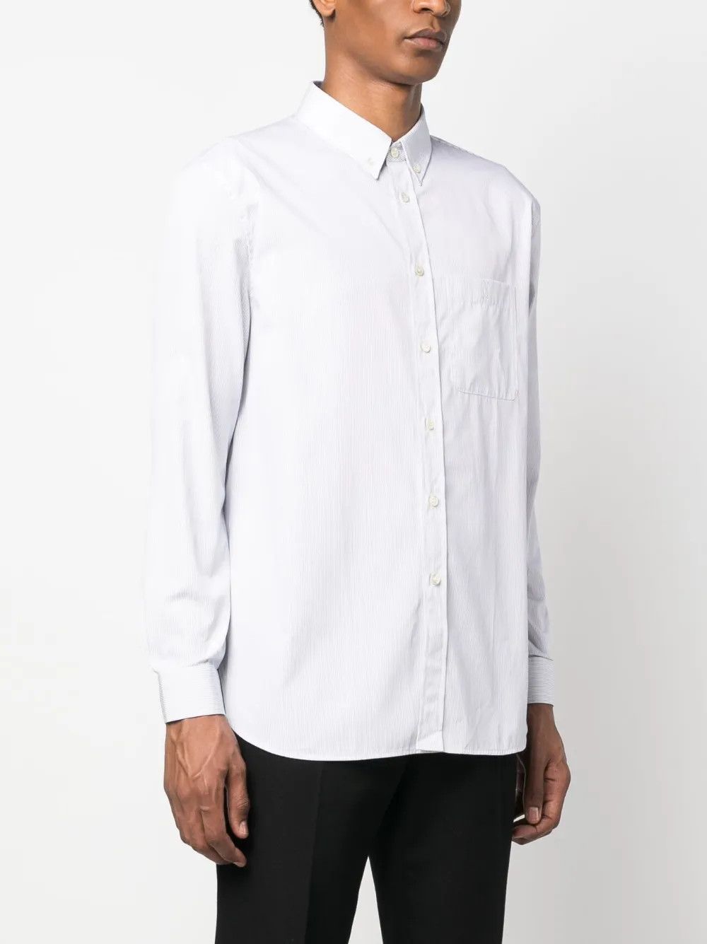 Saint Laurent Paris o1y0325 Striped Shirt in White Size US M / EU 48-50 / 2 - 3 Thumbnail