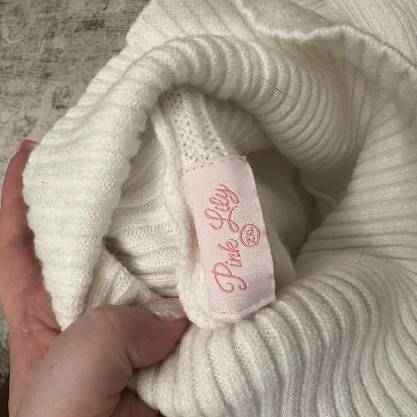 Designer Cozy Cream Ribbed Turtleneck Sweater by Pink Lily 2X Size XXL / US 16-18 / IT 52-54 - 3 Thumbnail