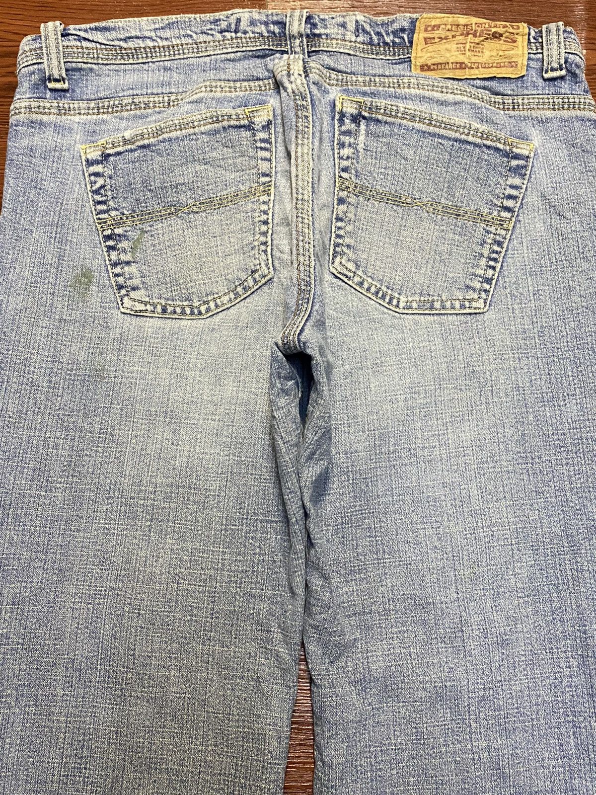 Express Vintage Japanese Brand Express Grunge Splatter Flare Jean. Size 31" - 4 Thumbnail