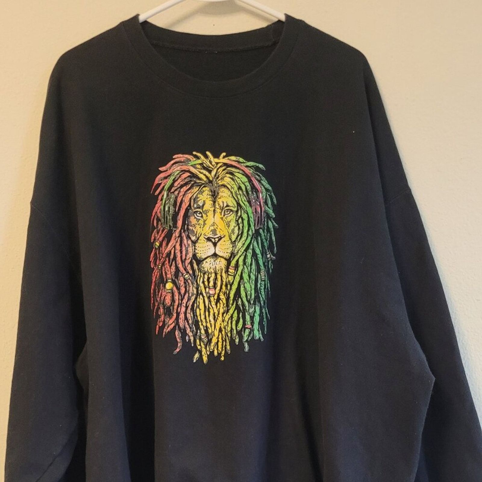 RASCALS' Rasta Lion of Judah Graphic Crewneck Sweatshirt - Black Size US L / EU 52-54 / 3 - 1 Thumbnail