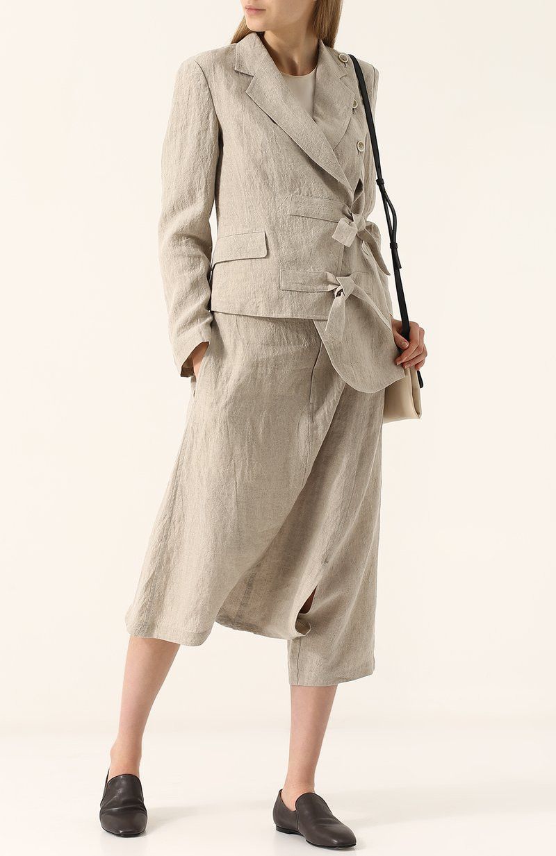 Yohji Yamamoto Yohji Yamamoto - Linen 2Way Low Crotch Cropped Skirt Pants Size 32" / US 10 / IT 46 - 12 Thumbnail