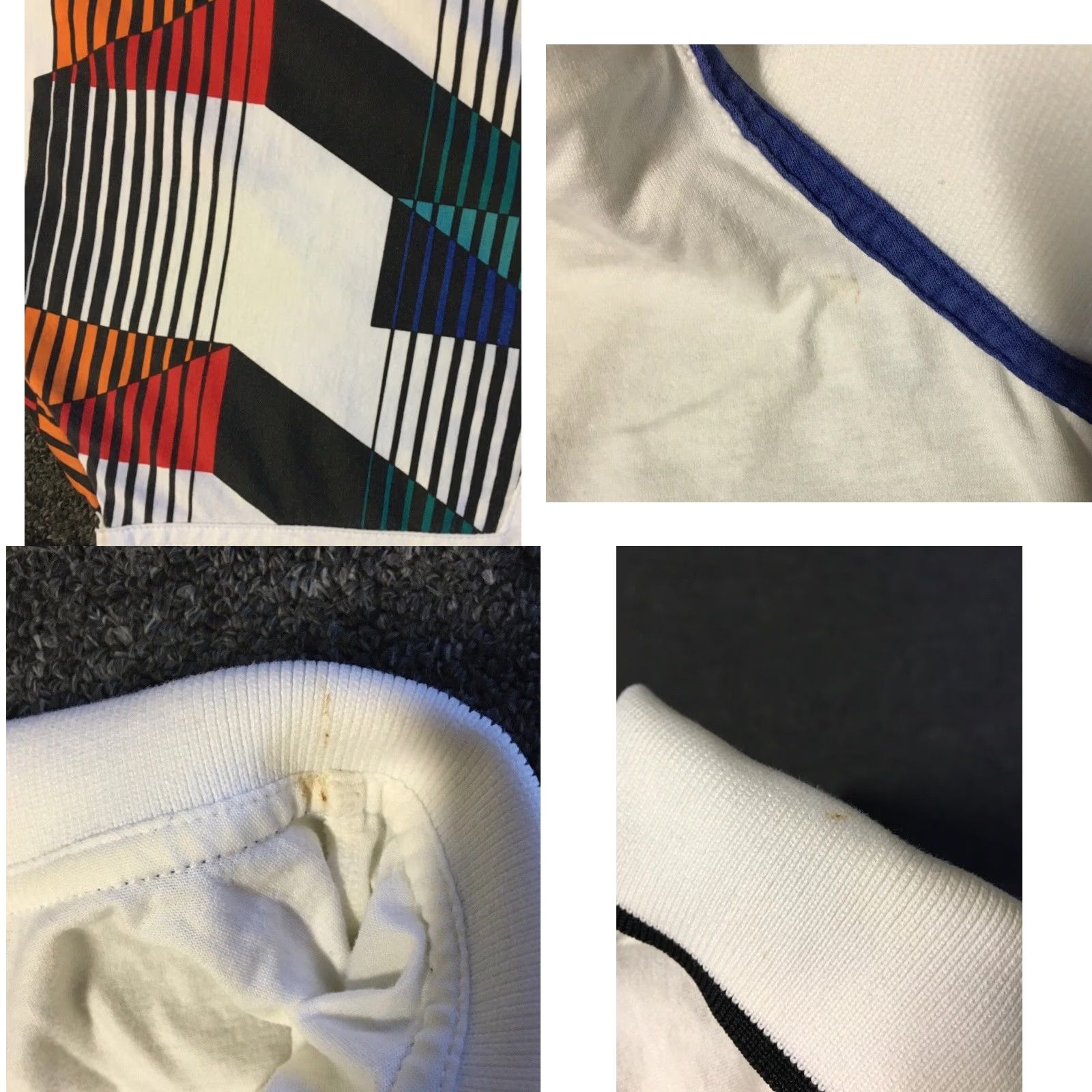 Vintage VINTAGE Polo Shirt 90s Abstract Art All Over Print White L Mens Short Sleeve Polo, Rugby Style, AS-IS, Vaporwave, Grunge, Surf, Skate, USA, 80s Theme Size US L / EU 52-54 / 3 - 8 Thumbnail