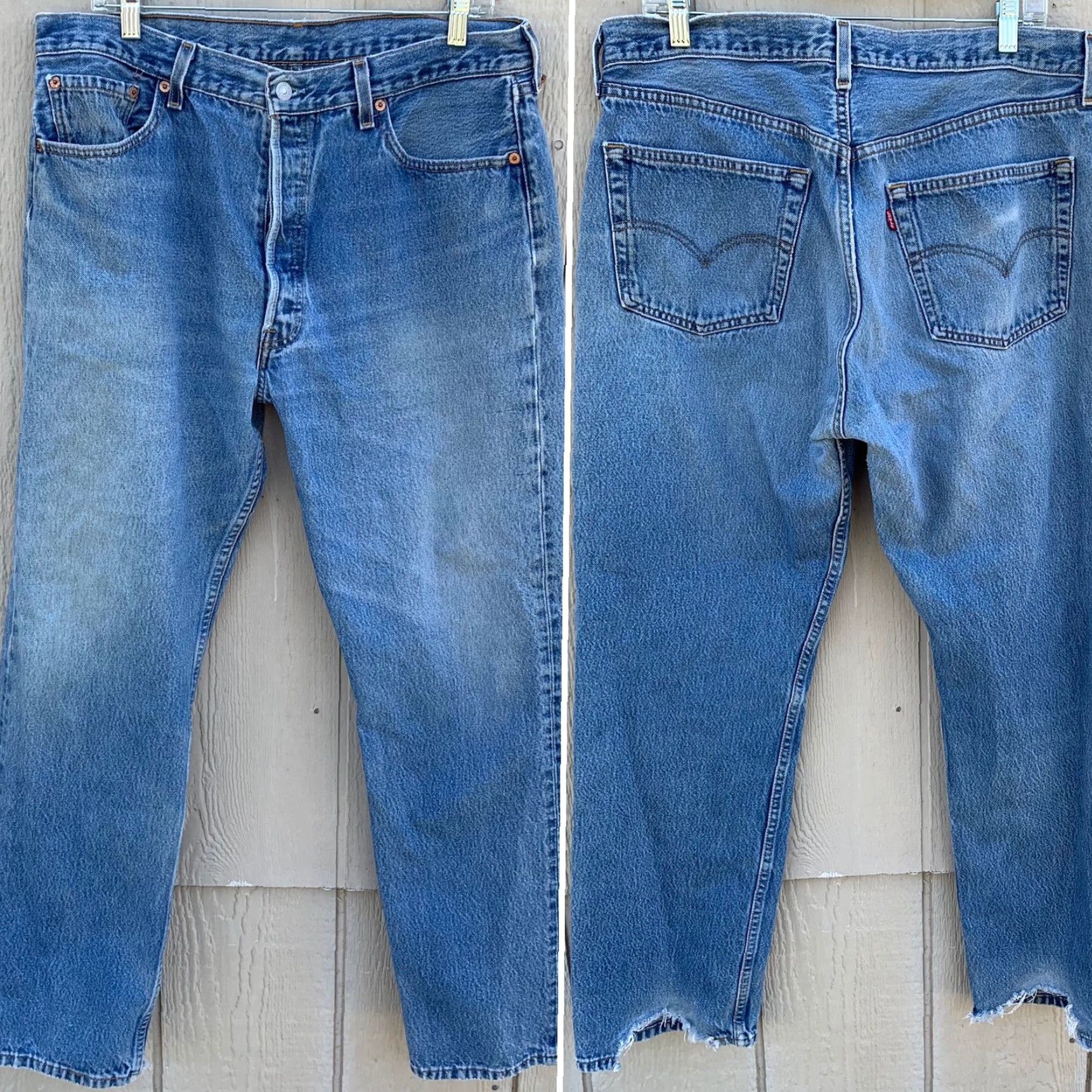 Vintage VINTAGE Levi’s 501 Jeans Button Fly Made In USA Size W38 L32 Measure 36 X 31.5 Blue 1980s Mens Jeans Size US 36 / EU 52 - 4 Thumbnail