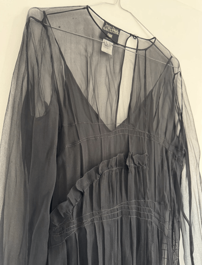 Japanese Brand × Jean Paul Gaultier Jean Paul Gaultier Dress Skirt Mesh Top Tattoo Jacket EX0113 Size L / US 10 / IT 46 - 2 Thumbnail