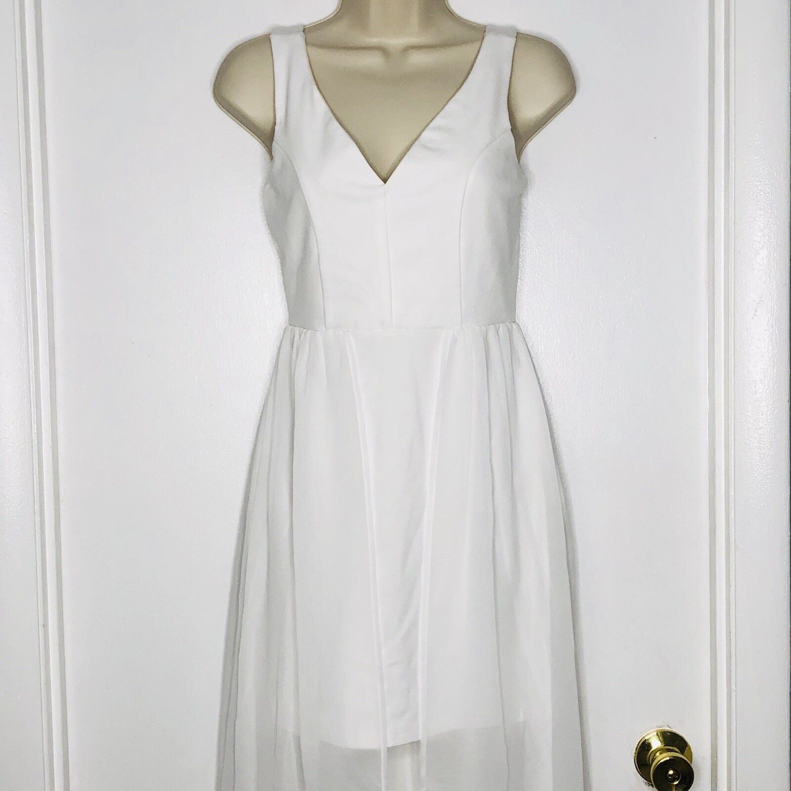 Other Charlotte Russe White Mini Dress S Sheer Chiffon Maxi Wrap Size S / US 4 / IT 40 - 4 Thumbnail