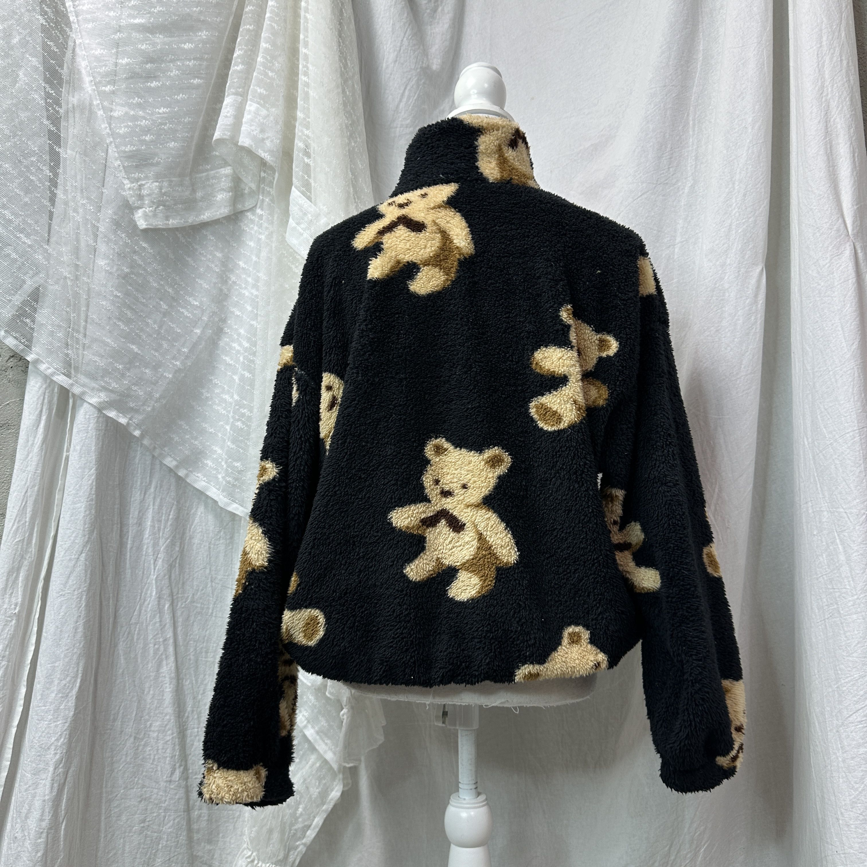Vintage Vintage Teddy Bear Fleece Zipped Sweatshirt Y2K Size L / US 10 / IT 46 - 6 Thumbnail