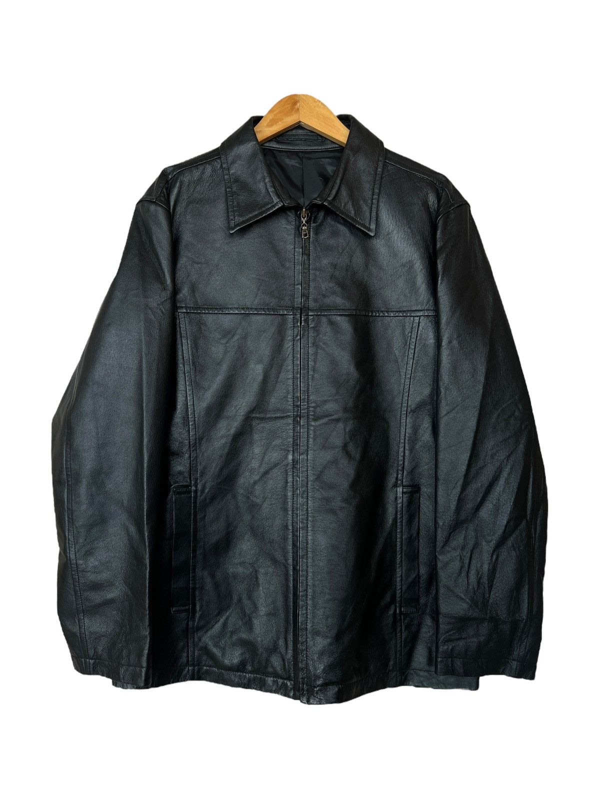 Comme Ca Ism Japan Black Zipper Coat Leather Jacket