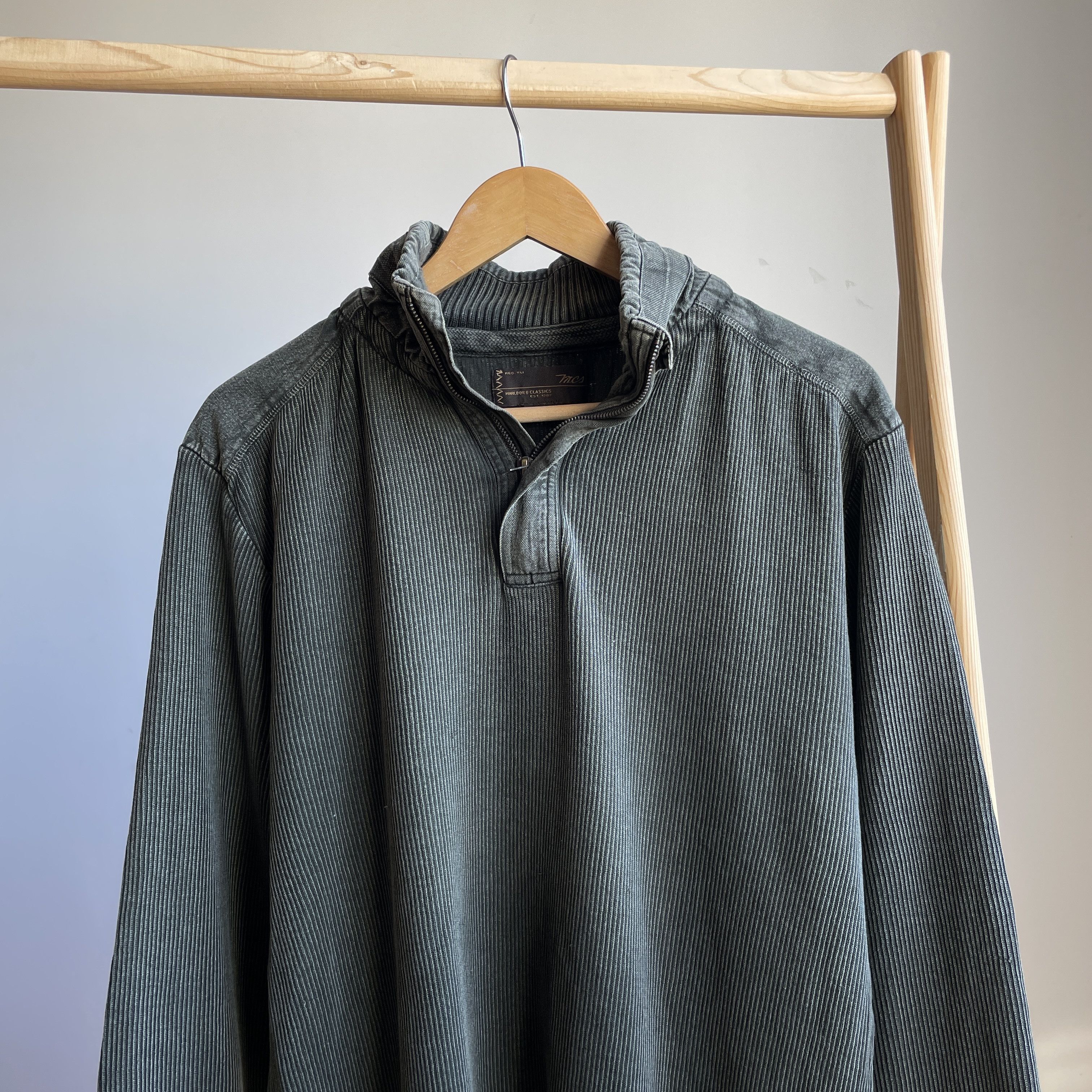 Marlboro Classics Marlboro Classics Rib Knit Garment Dyed 1/4 Zip Sweater Size US XL / EU 56 / 4 - 3 Thumbnail