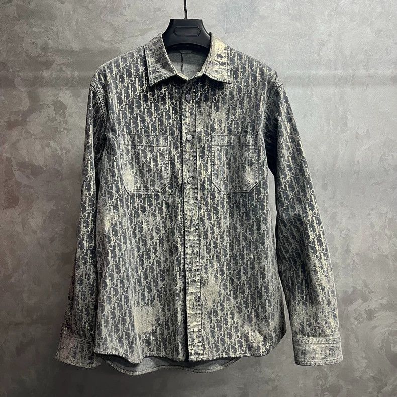 Dior Dior The latest gray old full print pattern logo long-sleev Size US XXS / EU 40 - 1 Thumbnail