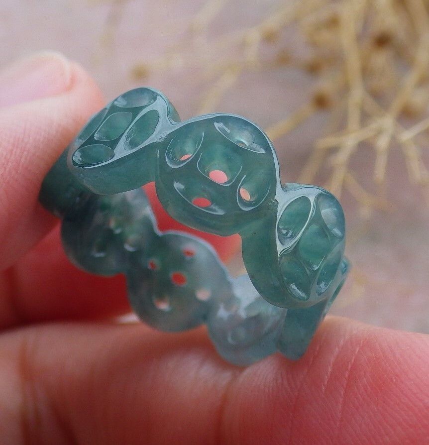 Other 108655 VS Jadeite Jade Green RING OLD Money Circle NO 5.25 Size ONE SIZE - 3 Thumbnail