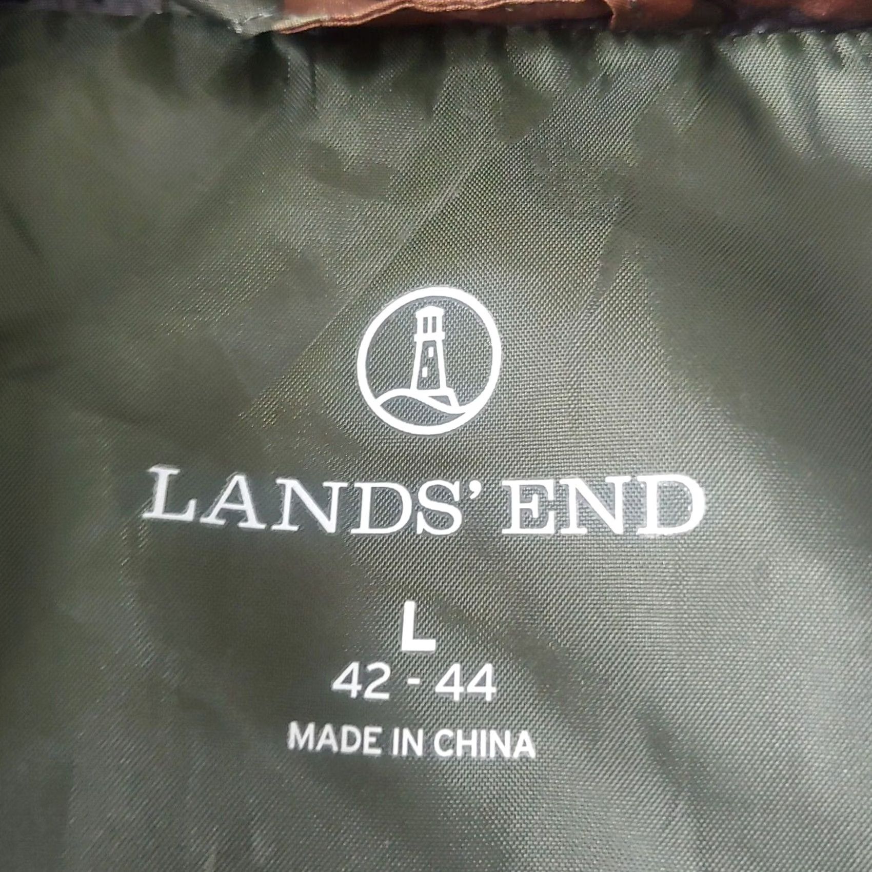 Lands' End Lands' End Puffer Vest Large Woodland Camo Down Green Camouflage Hunt Vest Mens Regular L Quilted Pockets Size US L / EU 52-54 / 3 - 3 Thumbnail