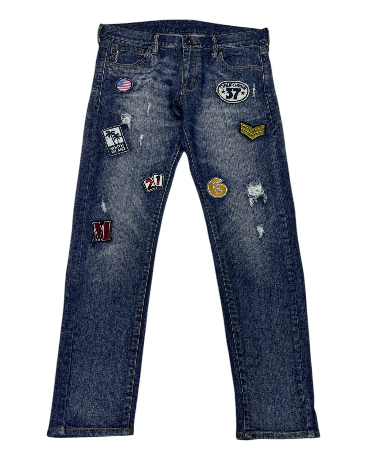 Hysteric Glamour Sorridere Japanese Brand Patchwork Sun Surf Blue Denim Jeans Size US 32 / EU 48 - 1 Thumbnail