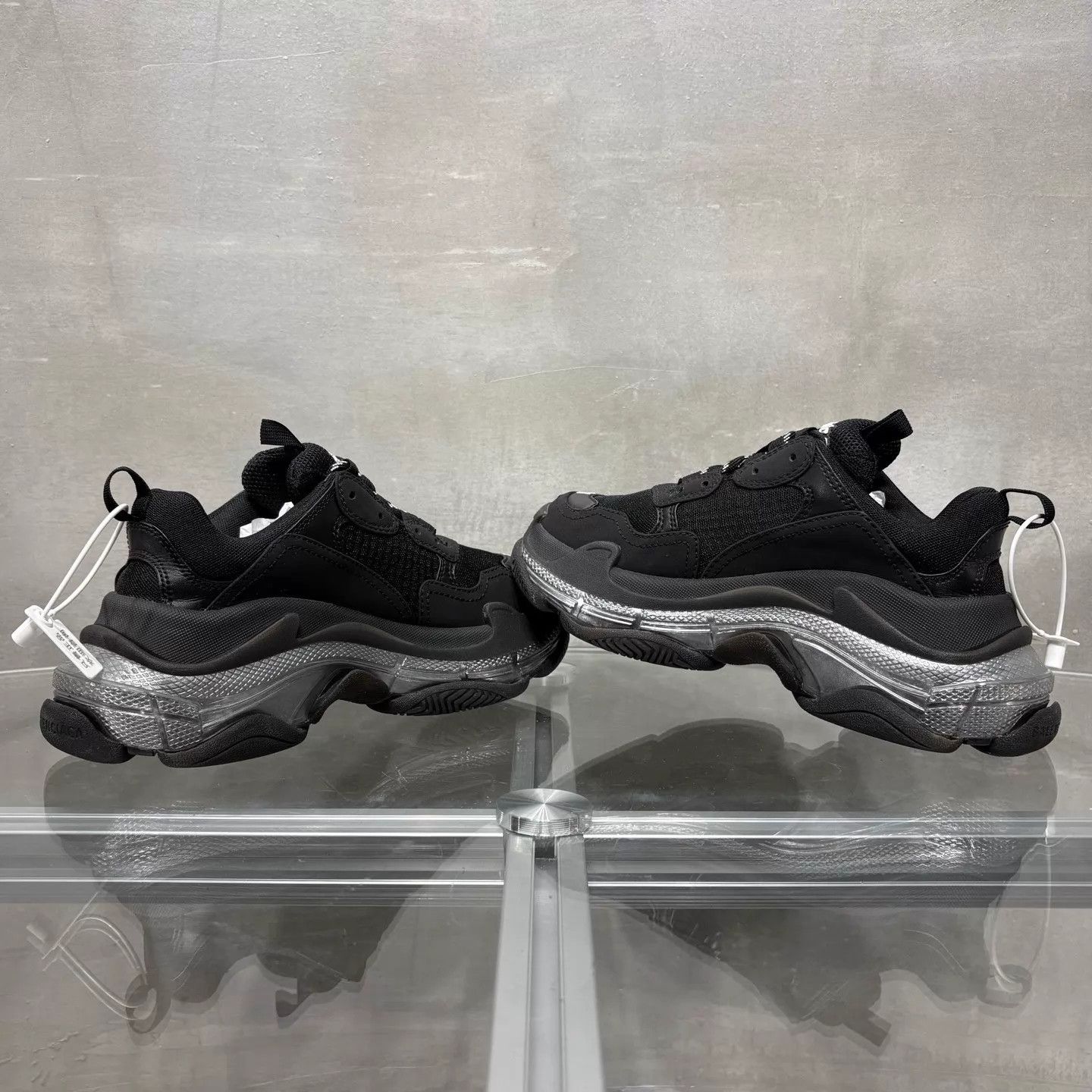 Balenciaga Balenciaga BLCG Triple S Black Silver Women's 36 Size US 5.5 / IT 35.5 - 5 Thumbnail