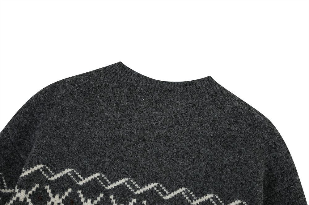 Vintage Men's vintage loose button jacquard knitted sweater Size US L / EU 52-54 / 3 - 5 Thumbnail