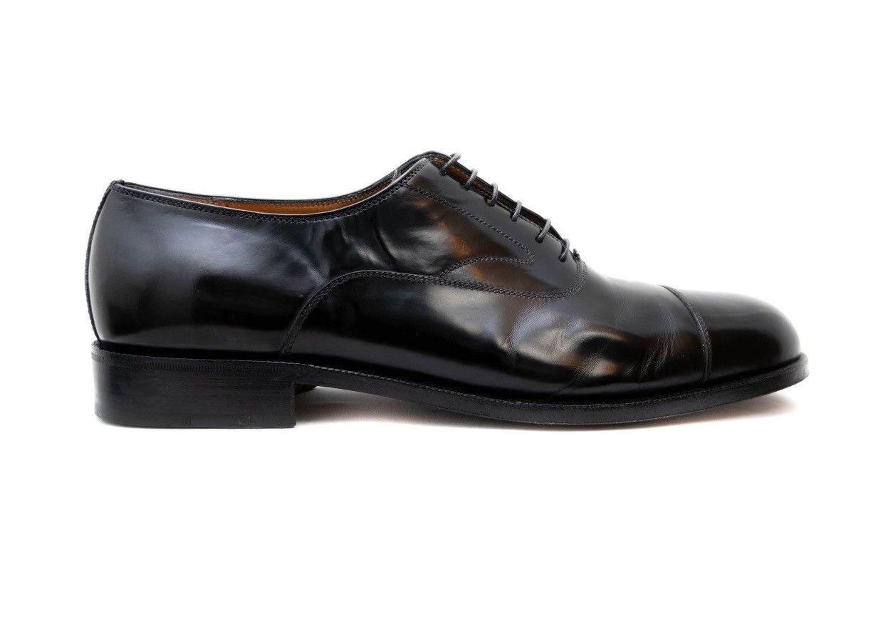 Salvatore Ferragamo Salvatore Ferragamo Padova Black Calf Leather Cap Toe Shoes Size US 11 / EU 44 - 3 Thumbnail