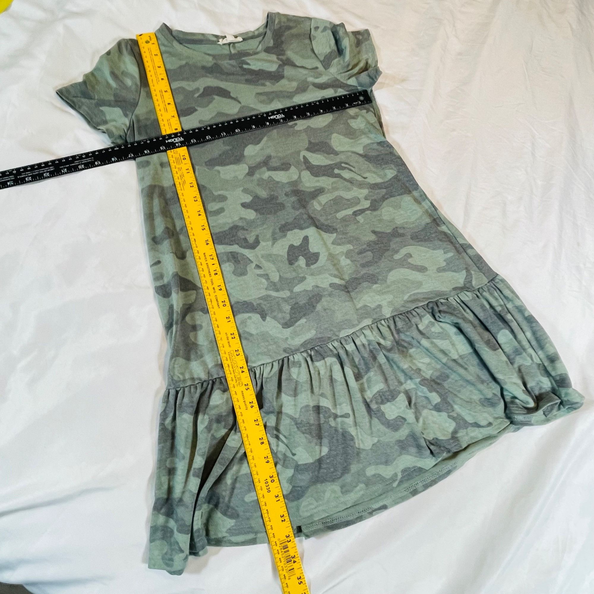 Other Jane & Delancey Women's Ruffled Hem Camouflage T-shirt Dress Size XS / US 0-2 / IT 36-38 - 3 Thumbnail